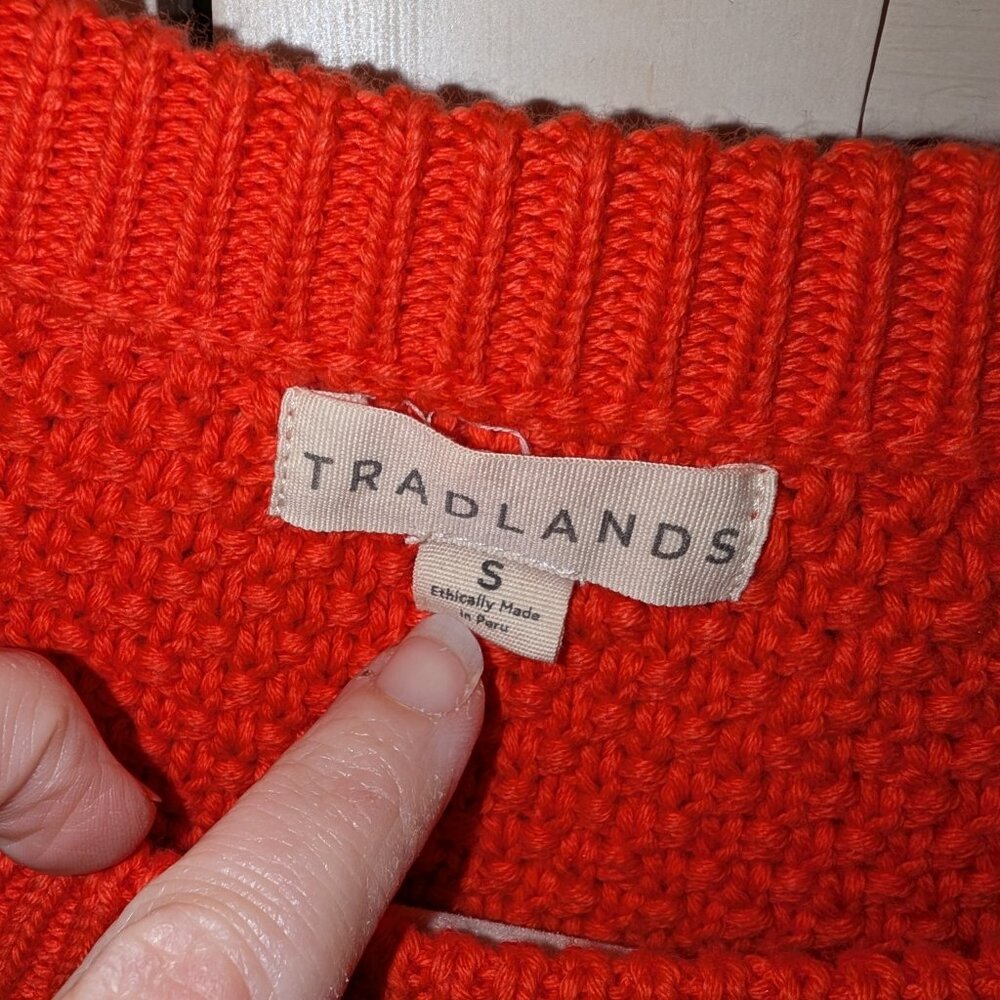 Tradlands Modern Fisher Cotton Sweater Small - Flame (Red/Orange) - Picture 4 of 6